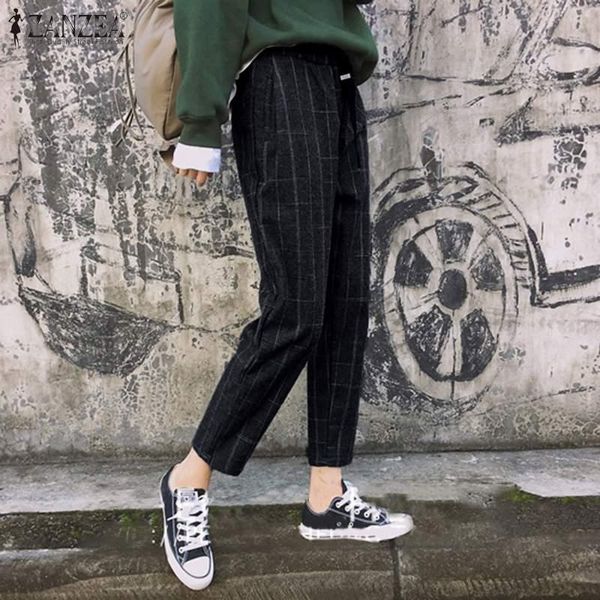 women's pants & capris zanzea spring trouser elegant elastic waist check harem casual long pantalon palazzo female plaid turnip plus si, Black;white
women's pants & capris zanzea spring trouser elegant elastic waist check harem casual long pantalon palazzo female plaid turnip plus si, Black;white