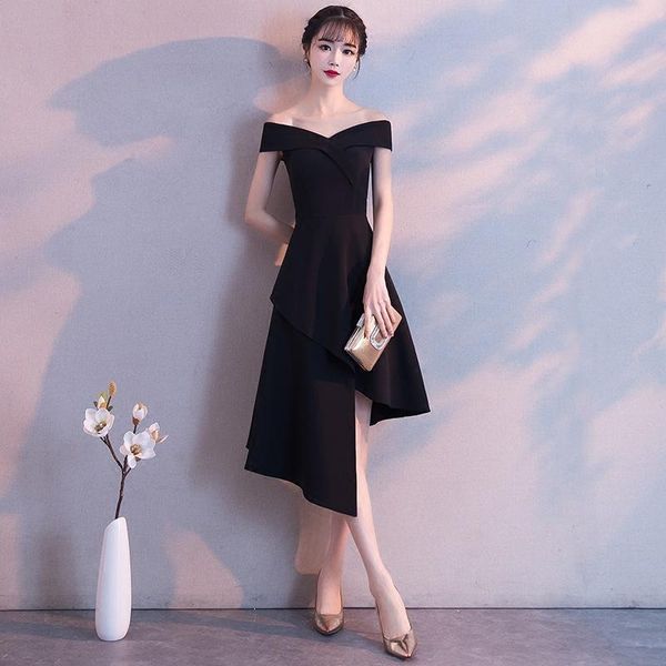 elegant slash neck women asymmetrical dresses satin mid-length birthday evening dress off shoulder skirt gown vestidos, Red
elegant slash neck women asymmetrical dresses satin mid-length birthday evening dress off shoulder skirt gown vestidos, Red