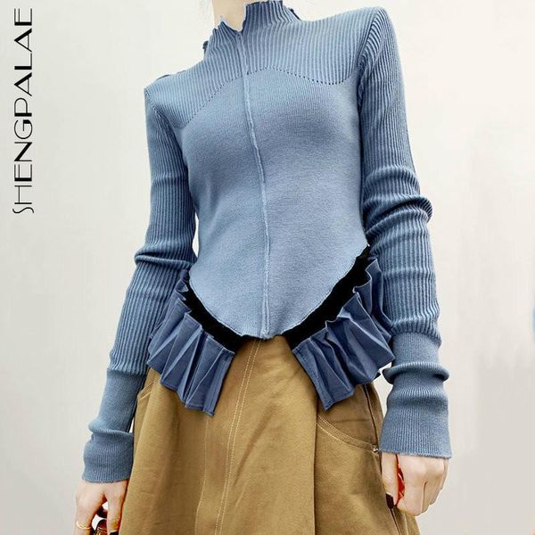 shengpalae patchwork ruffle casual sweater coat women's spring 2021 new half trutleneck trendy long sleeve knitted cardigan 5b42, White
shengpalae patchwork ruffle casual sweater coat women's spring 2021 new half trutleneck trendy long sleeve knitted cardigan 5b42, White