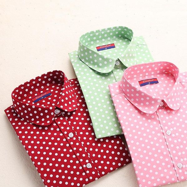 cotton women shirt long sleeve blouse red polka dot femininas 5xl plus size turn down collar women fashion, White
cotton women shirt long sleeve blouse red polka dot femininas 5xl plus size turn down collar women fashion, White