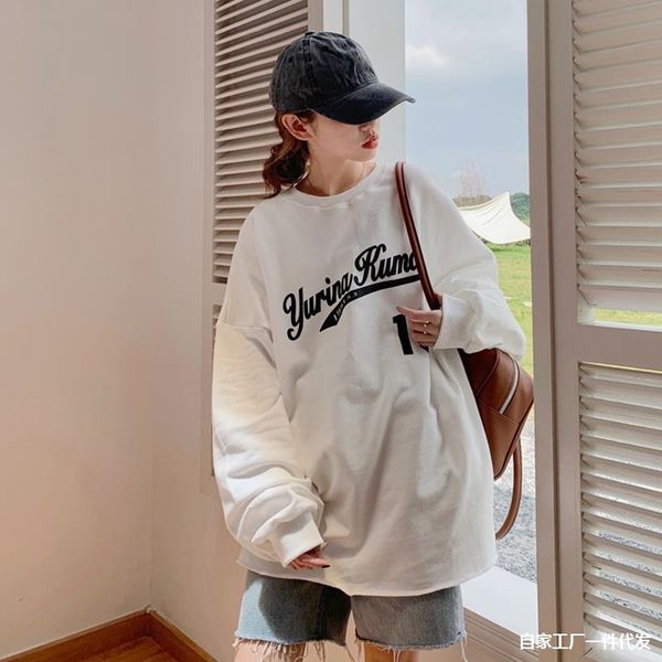 white round neck sweater women's autumn 2021 new loose lazy style design sense of minority salt medium and long top, Black
white round neck sweater women's autumn 2021 new loose lazy style design sense of minority salt medium and long top, Black