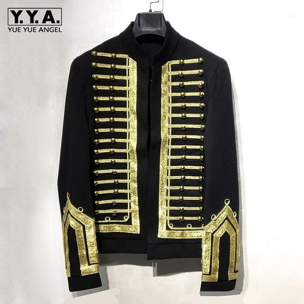 men blazer court style night club stage costumes stand collar single breasted slim casual jacket male hip hop dancer short coat men's s, White;black
men blazer court style night club stage costumes stand collar single breasted slim casual jacket male hip hop dancer short coat men's s, White;black