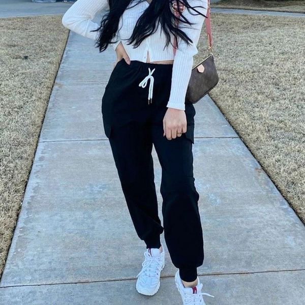 women's pants & capris autumn cargo women joggers loose sweatpants baggy sweat trousers track for black, Black;white
women's pants & capris autumn cargo women joggers loose sweatpants baggy sweat trousers track for black, Black;white