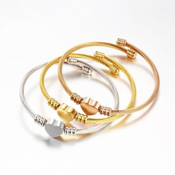 bangle cute heart weave stainless steel gold rose silver color bracelet for women fashion jewelry 2021 trend, Black
bangle cute heart weave stainless steel gold rose silver color bracelet for women fashion jewelry 2021 trend, Black