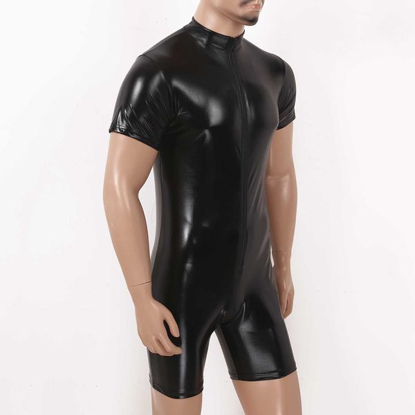 Mens Gay Fancy Costumes Clubwear Wetlook Front Zipper Catsuit Bodysuit Teddies Bodystocking Latex for Male Cocktail Parties, Black;white
Mens Gay Fancy Costumes Clubwear Wetlook Front Zipper Catsuit Bodysuit Teddies Bodystocking Latex for Male Cocktail Parties, Black;white