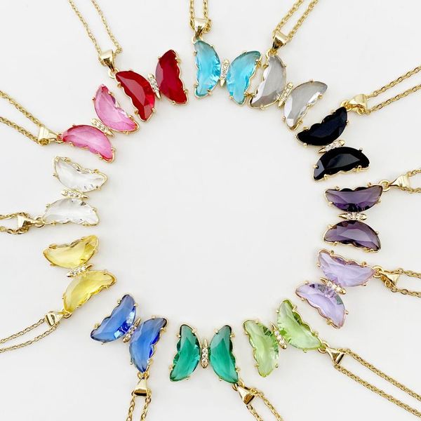 chains fateama simple copper butterfly female necklace with zircon pendants of different colors classic fashion jewelry gift, Silver
chains fateama simple copper butterfly female necklace with zircon pendants of different colors classic fashion jewelry gift, Silver