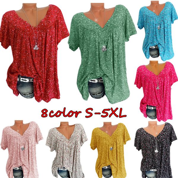 women's t-shirt summer v-neck loose short sleeve printed expert design quality latest style original status, White
women's t-shirt summer v-neck loose short sleeve printed expert design quality latest style original status, White