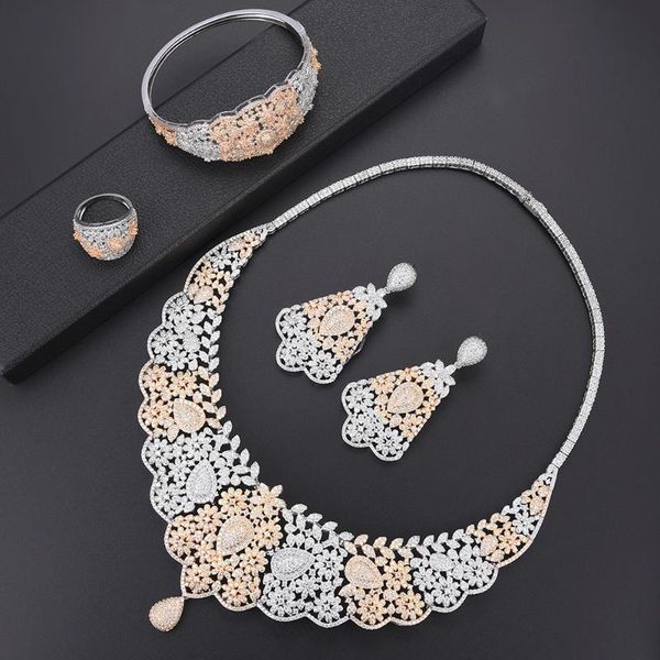 earrings & necklace larrauri 4pcs full crystal cz trendy bridal wedding jewelry sets romantic lover sister mother anniversary birthday gift, Silver
earrings & necklace larrauri 4pcs full crystal cz trendy bridal wedding jewelry sets romantic lover sister mother anniversary birthday gift, Silver