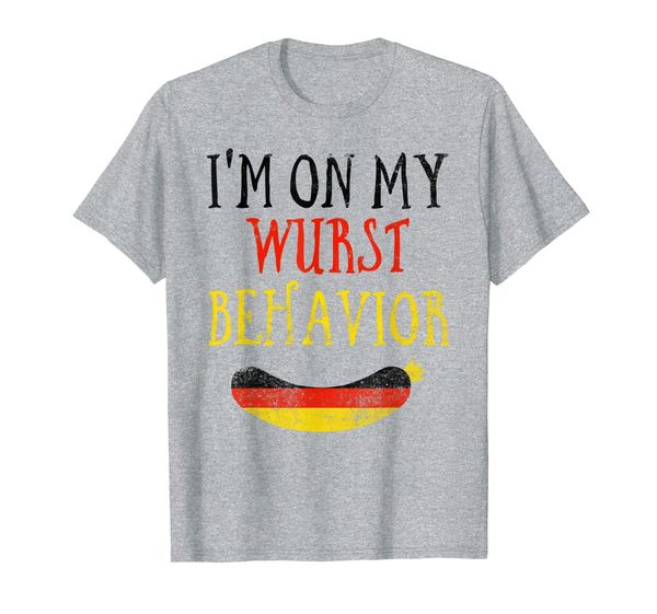 wurst behavior funny german oktoberfest beer gift t-shirt, White;black