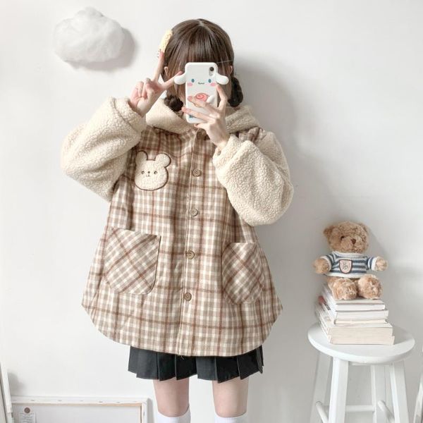 women's trench coats japanese kawaii teddy women fleece coat cute bear cartoon fluffy wool hooded sweatshirt winter lovely soft girls p, Tan;black
women's trench coats japanese kawaii teddy women fleece coat cute bear cartoon fluffy wool hooded sweatshirt winter lovely soft girls p, Tan;black