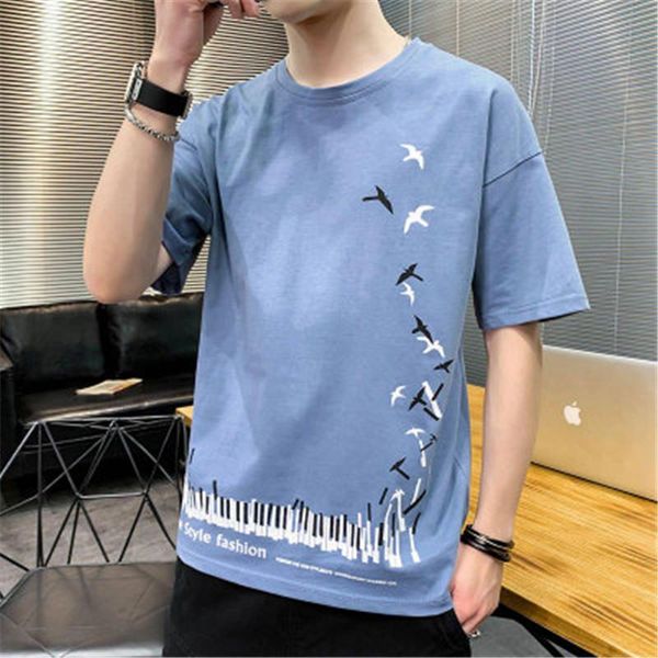 round neck casual mens tshirt clothing summer loose printing ice silk half sleeve fashion trend slim skinny t-shirt male new tee, White;black
round neck casual mens tshirt clothing summer loose printing ice silk half sleeve fashion trend slim skinny t-shirt male new tee, White;black