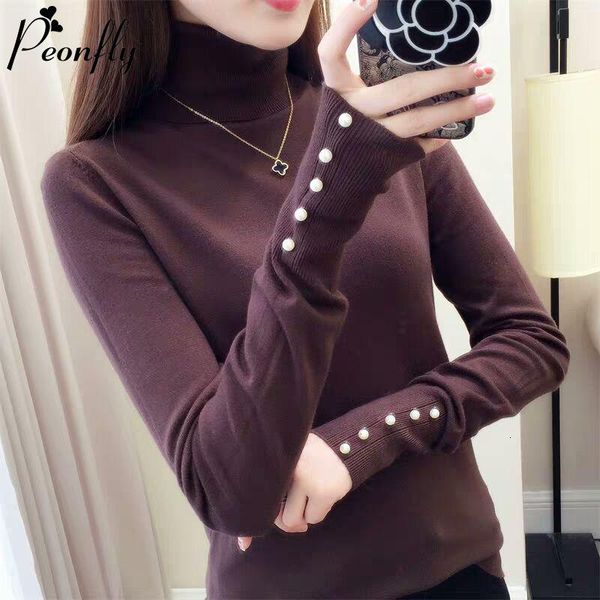 women's sweaters peonfly fashion casual sweater 2021 autumn women knitted long sleeve turtleneck elegant slim soft button jumper, White;black
women's sweaters peonfly fashion casual sweater 2021 autumn women knitted long sleeve turtleneck elegant slim soft button jumper, White;black
