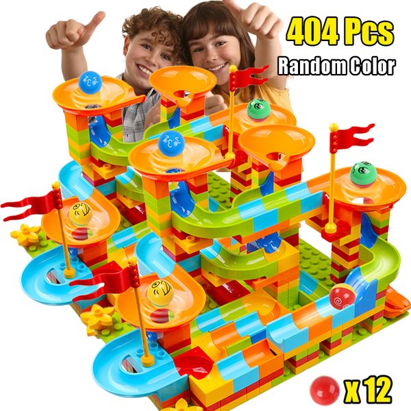 101-404pcs big size marble race run blocks maze ball track building blocks plastic funnel slide assemble diy bricks kids gift
101-404pcs big size marble race run blocks maze ball track building blocks plastic funnel slide assemble diy bricks kids gift