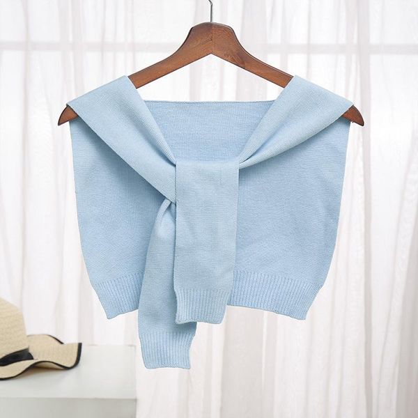 scarves multistyles knitted shoulder shawls solid color knotted scarf tied wraps air conditioning false collar for women femme, Blue;gray
scarves multistyles knitted shoulder shawls solid color knotted scarf tied wraps air conditioning false collar for women femme, Blue;gray