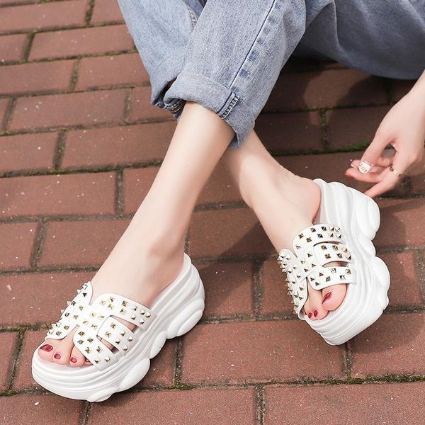 slippers flip flops women super high heels platform shoes comfortable wedges beach rivet sandals summer chunky woman, Black
slippers flip flops women super high heels platform shoes comfortable wedges beach rivet sandals summer chunky woman, Black
