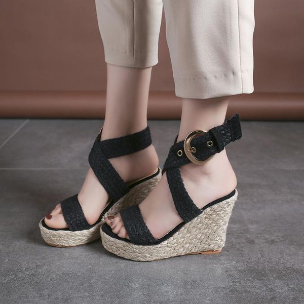 dress shoes weweya summer wedge sandals woman 2021 size 43 zapatos de mujer casual women's buckle ankle strap open toe, Black
dress shoes weweya summer wedge sandals woman 2021 size 43 zapatos de mujer casual women's buckle ankle strap open toe, Black