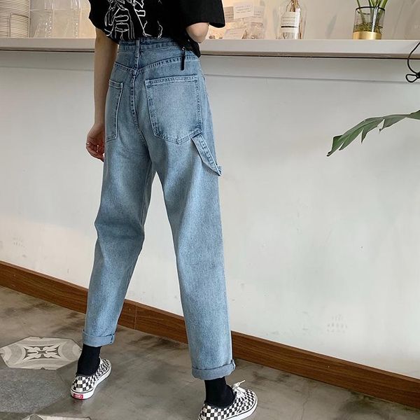 women's jeans spring high waist woman 2021 summer denim harajuku korean style clothes fashion vintage pocket belt friends pants women, Blue
women's jeans spring high waist woman 2021 summer denim harajuku korean style clothes fashion vintage pocket belt friends pants women, Blue
