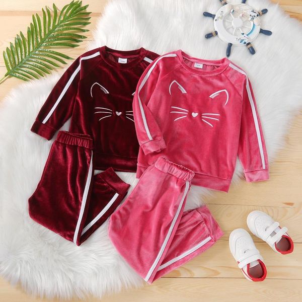 clothing sets 2pcs kids girls clothes autumn tracksuit velvet o-neck cat printed embroidery long sleeve pullover casual pants, White
clothing sets 2pcs kids girls clothes autumn tracksuit velvet o-neck cat printed embroidery long sleeve pullover casual pants, White