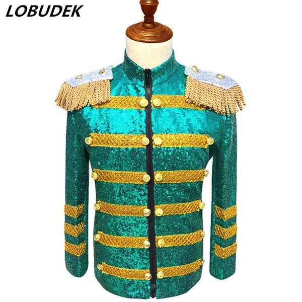 men's jackets england style court uniform men host stage costume green sequins slim jacket coat nightclub dj singer chorus performance, Black;brown
men's jackets england style court uniform men host stage costume green sequins slim jacket coat nightclub dj singer chorus performance, Black;brown