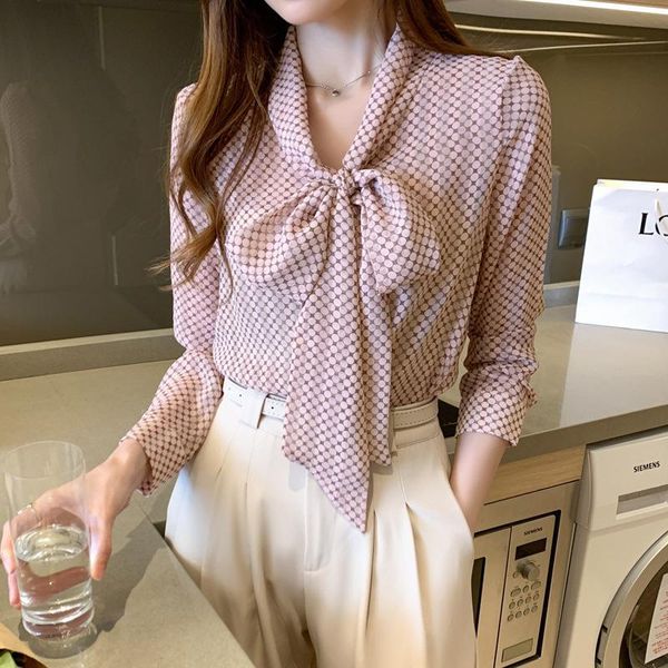 women's blouses & shirts real po 2021 spring morandi grey pink ribbon collar bow loose wave point shirt, White
women's blouses & shirts real po 2021 spring morandi grey pink ribbon collar bow loose wave point shirt, White
