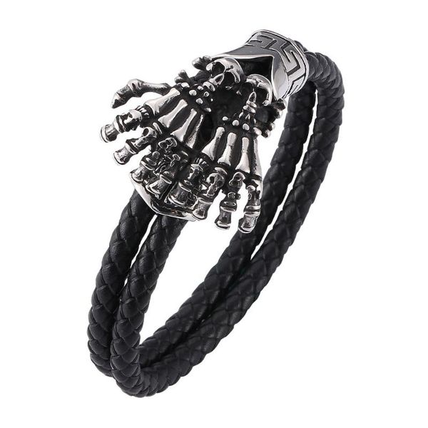 charm bracelets men's leather titanium steel bracelet, braided rope, finger bone, stainless accessory bracelet, Golden;silver
charm bracelets men's leather titanium steel bracelet, braided rope, finger bone, stainless accessory bracelet, Golden;silver