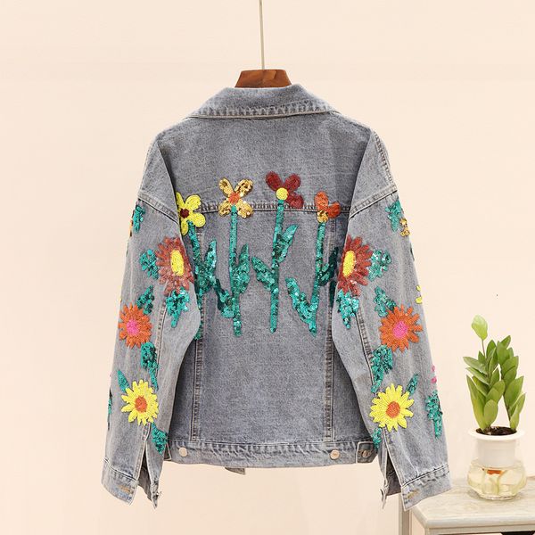 sequin flower denim coat spring autumn new fashion big size loose basic outerwear women casual jeans jacket female f2uk, Black;brown
sequin flower denim coat spring autumn new fashion big size loose basic outerwear women casual jeans jacket female f2uk, Black;brown