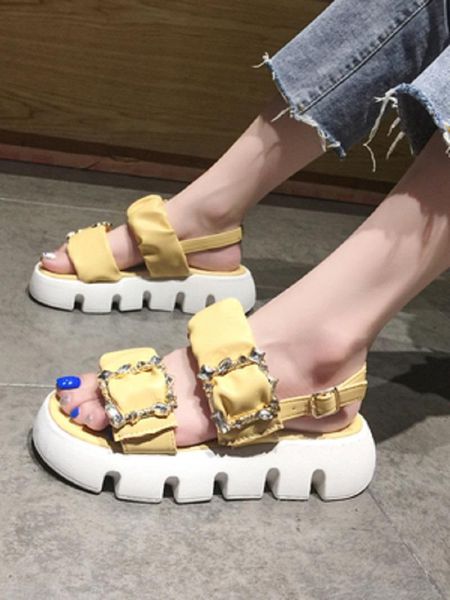 sandals one-word buckle ladies summer fashion all-match thick-soled exquisite rhinestone roman shoes., Black
sandals one-word buckle ladies summer fashion all-match thick-soled exquisite rhinestone roman shoes., Black