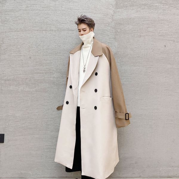 men's wear 2021 autumn winter double-breasted lapel contrast color mid-length trench coat large size windbreaker, Tan;black
men's wear 2021 autumn winter double-breasted lapel contrast color mid-length trench coat large size windbreaker, Tan;black