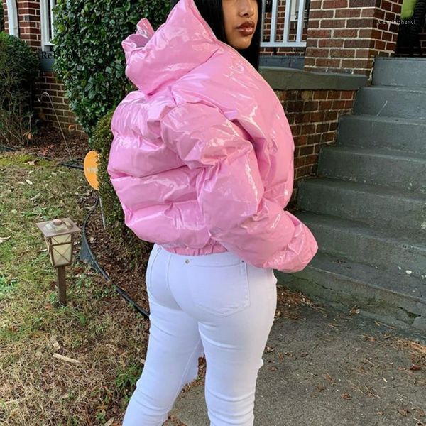women casual fashion long sleeve pu warm parka coat winter cropped bright shiny silver bubble puffer jacket outwears women's down & par, Black
women casual fashion long sleeve pu warm parka coat winter cropped bright shiny silver bubble puffer jacket outwears women's down & par, Black