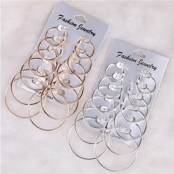 hoop & huggie women large circle earrings gold/silvery color female round set vintage hoops ear rings, Golden;silver
hoop & huggie women large circle earrings gold/silvery color female round set vintage hoops ear rings, Golden;silver