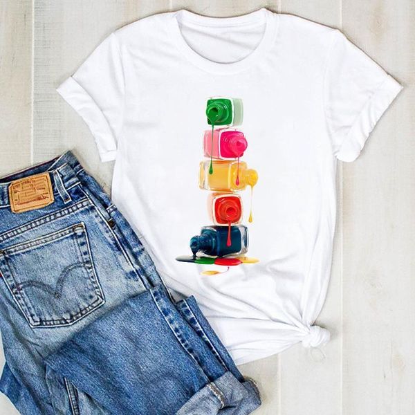 women lady fingernail 3d nail art casual 90s cute ladies summer t tee tshirt womens female shirt clothes graphic t-shirt, White
women lady fingernail 3d nail art casual 90s cute ladies summer t tee tshirt womens female shirt clothes graphic t-shirt, White