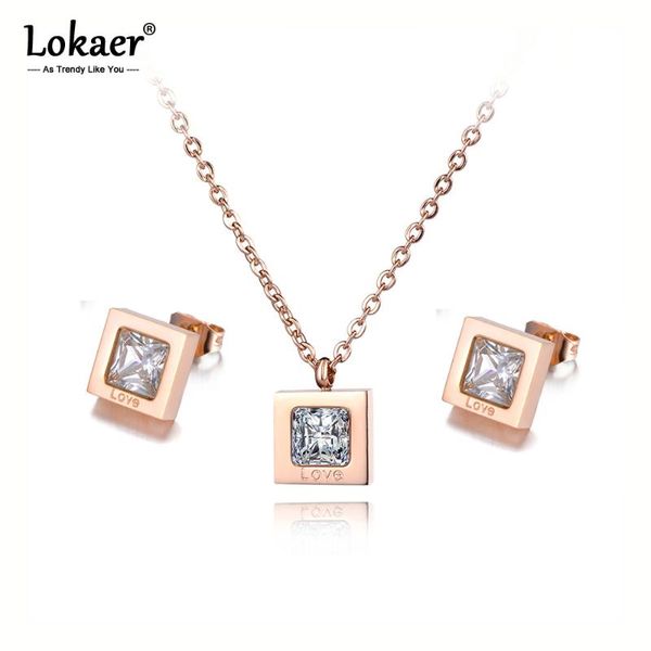earrings & necklace lokaer trendy square cz crystal lovely bridal sets titanium steel engagement wedding jewelry for women se023, Silver
earrings & necklace lokaer trendy square cz crystal lovely bridal sets titanium steel engagement wedding jewelry for women se023, Silver