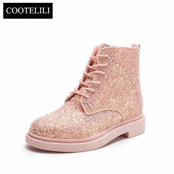 cootelili spring women ankle boots flat heels sequins shoes woman casual botines mujer lace up white booties black plus size 40 39me#
cootelili spring women ankle boots flat heels sequins shoes woman casual botines mujer lace up white booties black plus size 40 39me#