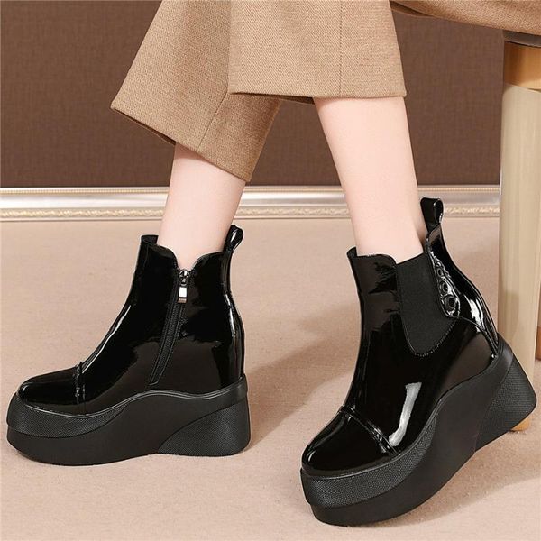 boots winter casual shoes women genuine leather wedges high heel snow female round toe fashion sneakers platform oxfords, Black
boots winter casual shoes women genuine leather wedges high heel snow female round toe fashion sneakers platform oxfords, Black