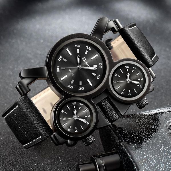wristwatches oulm 1167 male quartz watch unique vintage 3 time zone leather strap wristwatch men's military watches, Slivery;brown
wristwatches oulm 1167 male quartz watch unique vintage 3 time zone leather strap wristwatch men's military watches, Slivery;brown