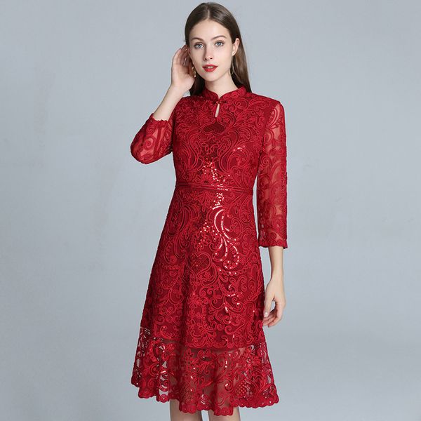 luxury cheongsam large size 's chine banquet spring and autumn slim fitting improved cheongsam women's drs, Blue;red
luxury cheongsam large size 's chine banquet spring and autumn slim fitting improved cheongsam women's drs, Blue;red