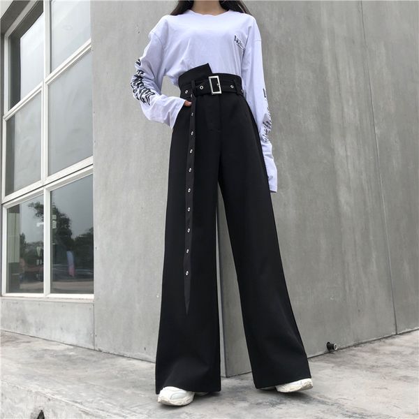 women's jumpsuits & rompers korean women's fashionable pants, gothic harajuku under high waist, baggy leg casual, loose belt, blac, Black;white
women's jumpsuits & rompers korean women's fashionable pants, gothic harajuku under high waist, baggy leg casual, loose belt, blac, Black;white