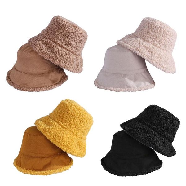 wide brim hats autumn winter fisherman women men leisure style solid color double-sided wearable lamb wool warm bucket cap 4 colors, Blue;gray
wide brim hats autumn winter fisherman women men leisure style solid color double-sided wearable lamb wool warm bucket cap 4 colors, Blue;gray