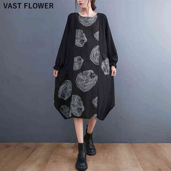 irregular vintage print dresses for women new long sleeve loose casual midi dress fashion elegant clothing spring autumn 2021 y1204, Black;gray
irregular vintage print dresses for women new long sleeve loose casual midi dress fashion elegant clothing spring autumn 2021 y1204, Black;gray