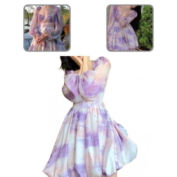 casual dresses lantern sleeve floral print loose hem party dress for daily wear, Black;gray
casual dresses lantern sleeve floral print loose hem party dress for daily wear, Black;gray