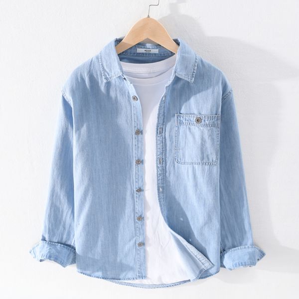 2021 new pure cotton long-sleeved denim brand fashion casual comfortable shirts for men loose solid blue shirt mens chemise illb, White;black
2021 new pure cotton long-sleeved denim brand fashion casual comfortable shirts for men loose solid blue shirt mens chemise illb, White;black