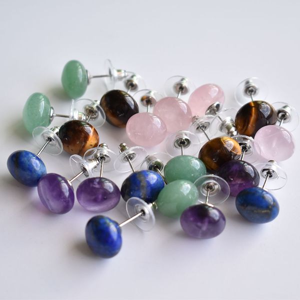 10mm natural stone crystal tiger eye rose quartz turquoises amethyst aventurine stud earring for women stainless steel earrings, Golden;silver
10mm natural stone crystal tiger eye rose quartz turquoises amethyst aventurine stud earring for women stainless steel earrings, Golden;silver
