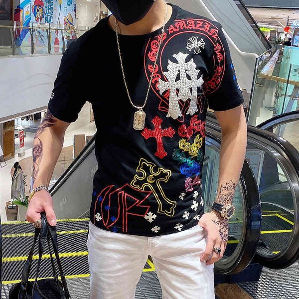 trendy men's fashion spirit guy slim fit short net red diamond cross t-shirt social people cotton round ne, White;black
trendy men's fashion spirit guy slim fit short net red diamond cross t-shirt social people cotton round ne, White;black