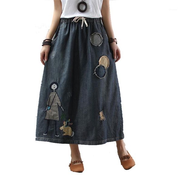 skirts loose jeans skirt women's cartoon embroidery denim maxi 2021 summer oversized female elastic high waist long, Black
skirts loose jeans skirt women's cartoon embroidery denim maxi 2021 summer oversized female elastic high waist long, Black