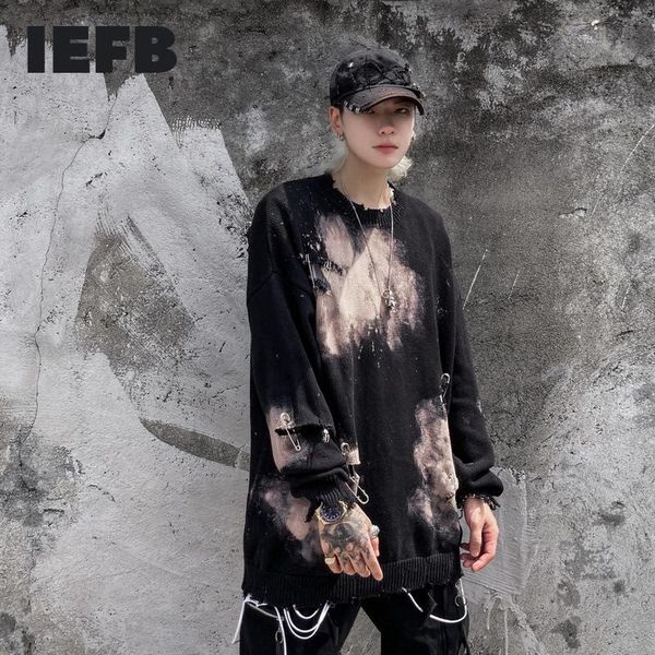 iefb tmen's wear new pin hole tie dyed sweater fashion loose big size knitted round collar pullover male high street 9y6097, White;black
iefb tmen's wear new pin hole tie dyed sweater fashion loose big size knitted round collar pullover male high street 9y6097, White;black