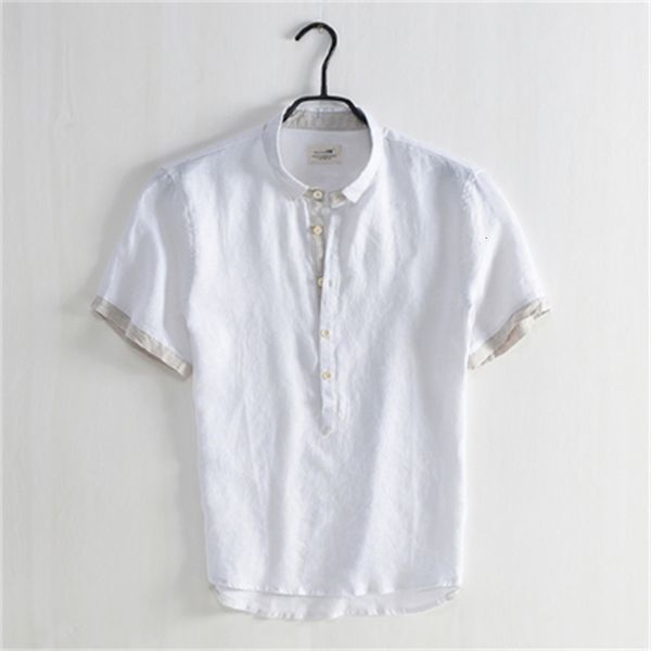 2021 summer new linen short-sleeved men's contrast color square collar loose casual breathable thin section cotton white shirt nucd, White;black
2021 summer new linen short-sleeved men's contrast color square collar loose casual breathable thin section cotton white shirt nucd, White;black