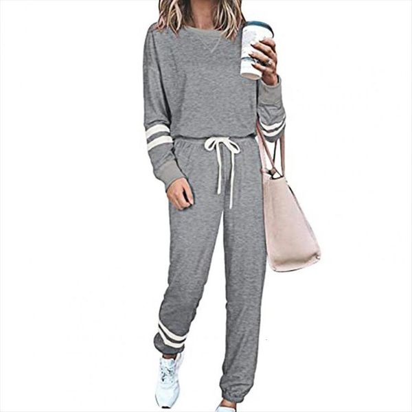 sets tracksuit long sleeve loose womens pants blouse drawstring striped for spring clothing, White
sets tracksuit long sleeve loose womens pants blouse drawstring striped for spring clothing, White