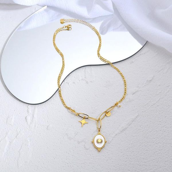 chains boho style stainless steel chain choker necklaces for women handmade small star pearl charm oval shell pendant necklace jewelry, Silver
chains boho style stainless steel chain choker necklaces for women handmade small star pearl charm oval shell pendant necklace jewelry, Silver