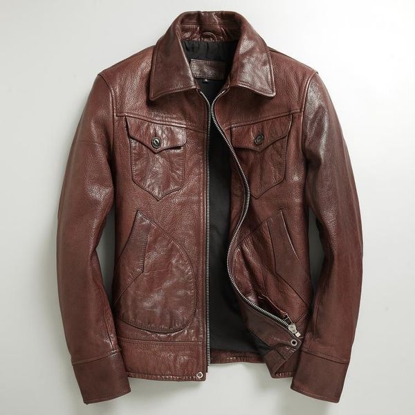 men's leather & faux men genuine jacket natural cowhide coat male skin clothing autumn asian size 5xl wholesale drop, Black
men's leather & faux men genuine jacket natural cowhide coat male skin clothing autumn asian size 5xl wholesale drop, Black