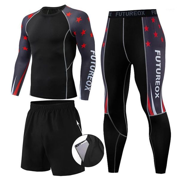 running sets gym men's workout wear 3-piece tights long sleeve t-shirt & jogger pants fitness sports set1, Black;blue
running sets gym men's workout wear 3-piece tights long sleeve t-shirt & jogger pants fitness sports set1, Black;blue
